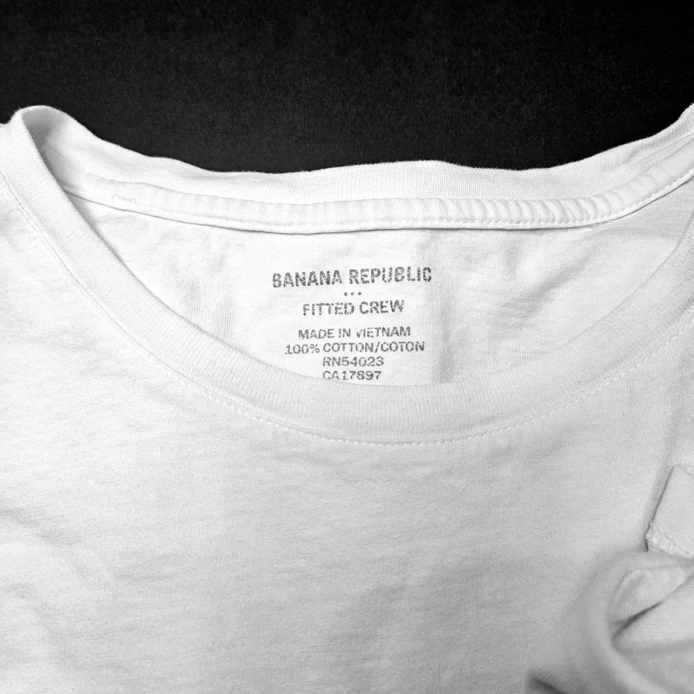2 Pack Banana Republic XL White Premium Wash Crew Neck Short Sleeve Tee‎